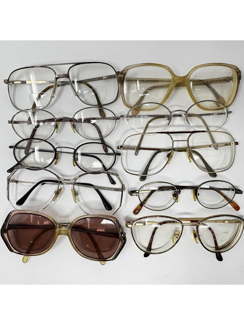 Lot of 10 Vintage Eyeglass Frames 70s 80s 90s Mixed Styles A